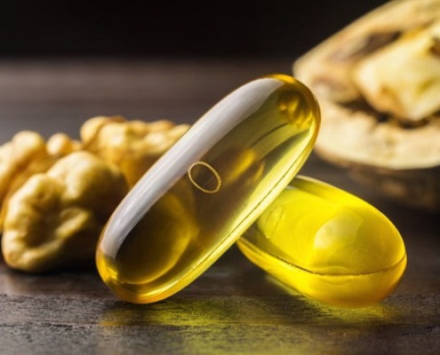 Vitamin E Kapsel und Omega 3 Kapsel
