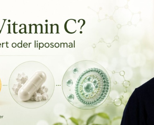 Welches Vitamin C ist das Beste? Natürlich, gepuffert oder liposomal im Vergleich 8 Header zu Vitamin-C-Formen mit René Gräber, Zitrus, gepufferten Kapseln und liposomalen Sphären