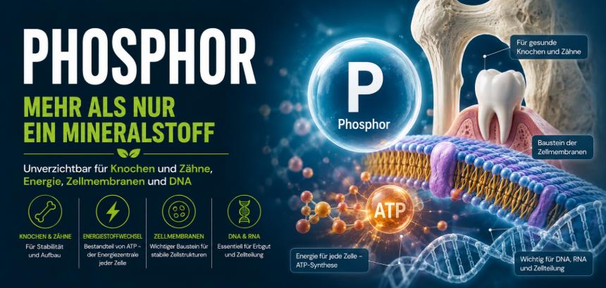 Phosphor im Körper & Phosphat in der Ernährung: Warum das richtige Kalzium-Phosphor-Verhältnis entscheidend ist 6 Phosphor