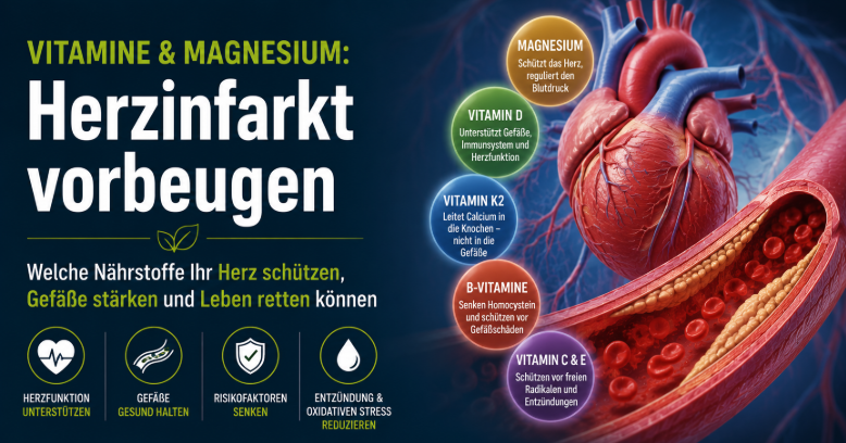 B-Vitamine, Vitamin C und Magnesium gegen Herzinfarkt 6 Vita B